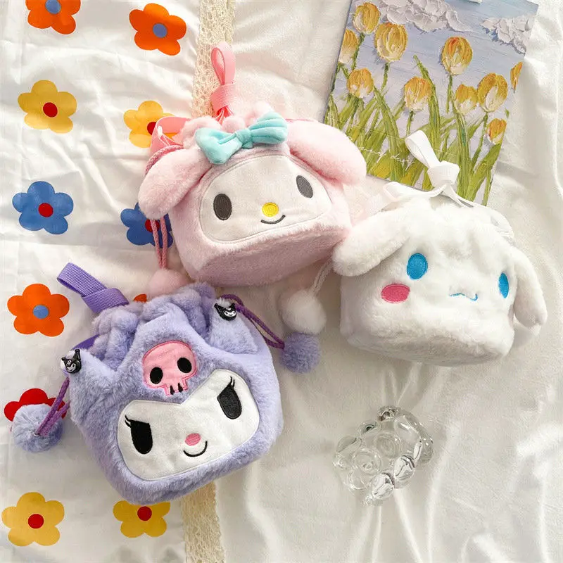 Kawaii Sanrioed Plush Bag Anime Cartoon Melody Soft Stuffed Backpack Cinnamoroll Kuromi Doll Girl Messenger Bag Kids Cute Toy
Kawaii Sanrioed Plush Bag Anime Cartoon Melody Soft Stuffed Backpack Cinnamoroll Kuromi Doll Girl Messenger Bag Kids Cute Toy