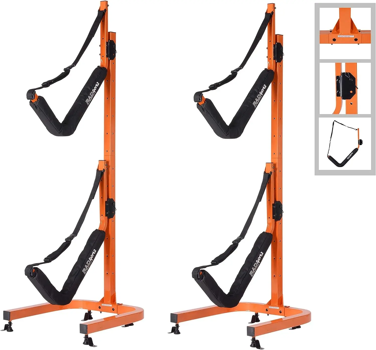 Storage - Freestanding Kayak Stands with Padded Arms and Adjustable Straps - Holds 2 Canoes, SUP, or Paddleboards (Orange)
Storage - Freestanding Kayak Stands with Padded Arms and Adjustable Straps - Holds 2 Canoes, SUP, or Paddleboards (Orange)