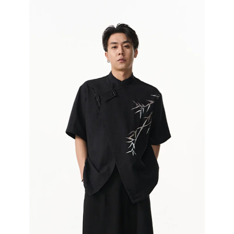 Chinese Style Slanted Placket Buckle Bamboo Printed Short Sleeved Shirt Men's Traditional Tang Suit Top Tai Chi Plus Size S-4xl
Chinese Style Slanted Placket Buckle Bamboo Printed Short Sleeved Shirt Men's Traditional Tang Suit Top Tai Chi Plus Size S-4xl