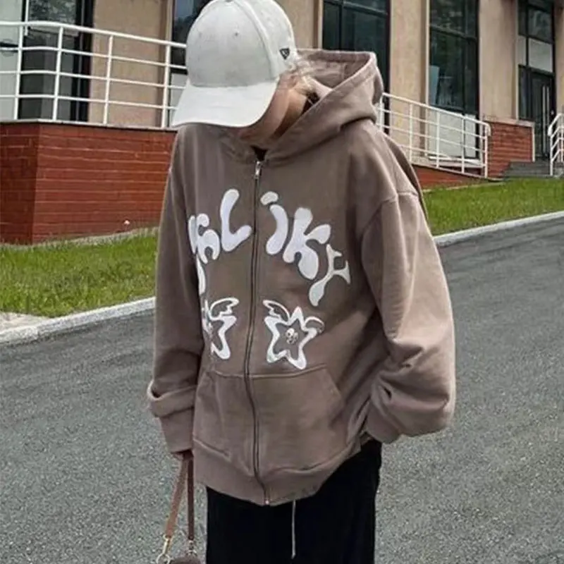 Women's Oversized Sweatshirt Graphic Zip Up Hoodies Cute Print Harajuku Punk Jackets Coat Y2K E-Girl Streetwear Female Hoodie
Women's Oversized Sweatshirt Graphic Zip Up Hoodies Cute Print Harajuku Punk Jackets Coat Y2K E-Girl Streetwear Female Hoodie
