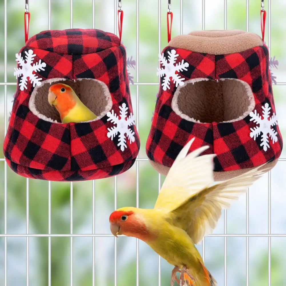 Parrot Bed Christmas Snowflakes Print Plaid Design Warm Pet Bed Bird Hammock Hamster Tree Cave House Pet Supplies 
Parrot Bed Christmas Snowflakes Print Plaid Design Warm Pet Bed Bird Hammock Hamster Tree Cave House Pet Supplies