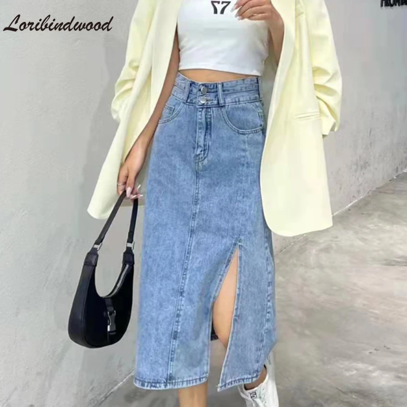 Spring Summer 2022 New Women's Denim Midi Skirts Front Split High Wasit Buttons Jeans Skirt Female Pencil Wrap Skirts
Spring Summer 2022 New Women's Denim Midi Skirts Front Split High Wasit Buttons Jeans Skirt Female Pencil Wrap Skirts