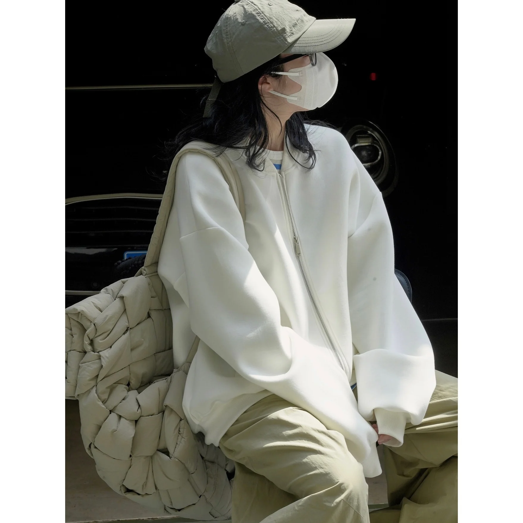 Womens Zip Up Sweatshirts Sweat Jackets Gray White Long Sleeve Casual Loose Outwear With Pockets
Womens Zip Up Sweatshirts Sweat Jackets Gray White Long Sleeve Casual Loose Outwear With Pockets