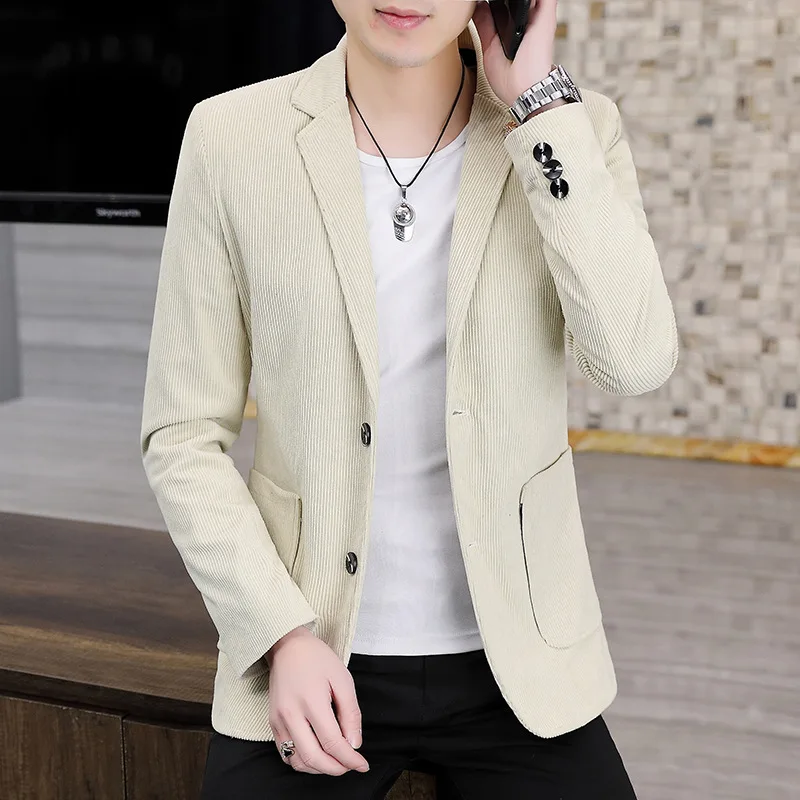 HOO 2022 Men's New Corduroy blazer Solid Color Two Buttons Versatile Personality blazer
HOO 2022 Men's New Corduroy blazer Solid Color Two Buttons Versatile Personality blazer
