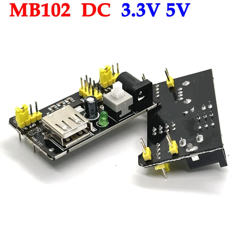 

MB102 Breadboard Dedicated Power Module Compatible 5V 3.3V Adjustable Power Supply Module Step-down Module for Arduino Diy Kit