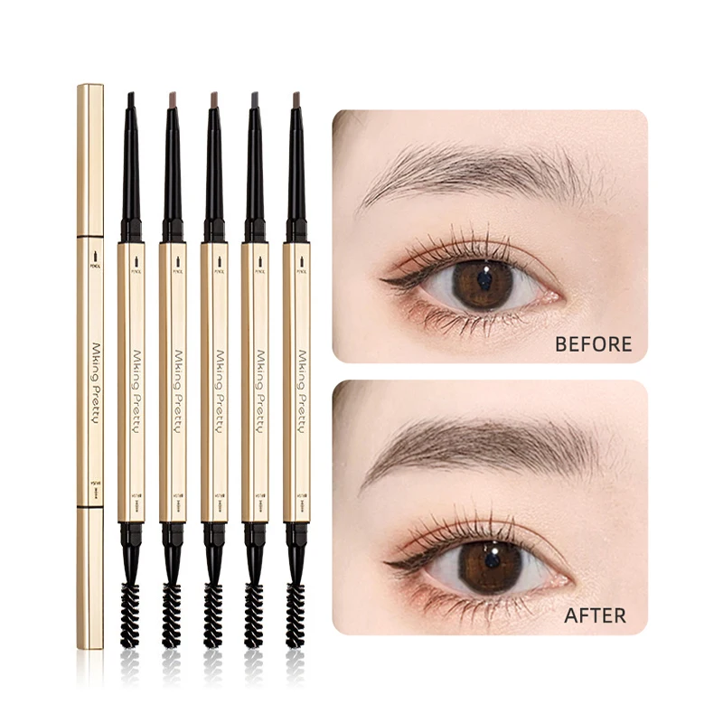 Карандаш для бровей с двойной головкой, водостойкий, натуральный, черный, коричневый карандаш для бровей с кисточкой, ультратонкая косметика для ежедневного макияжа
Карандаш для бровей с двойной головкой, водостойкий, натуральный, черный, коричневый карандаш для бровей с кисточкой, ультратонкая косметика для ежедневного макияжа