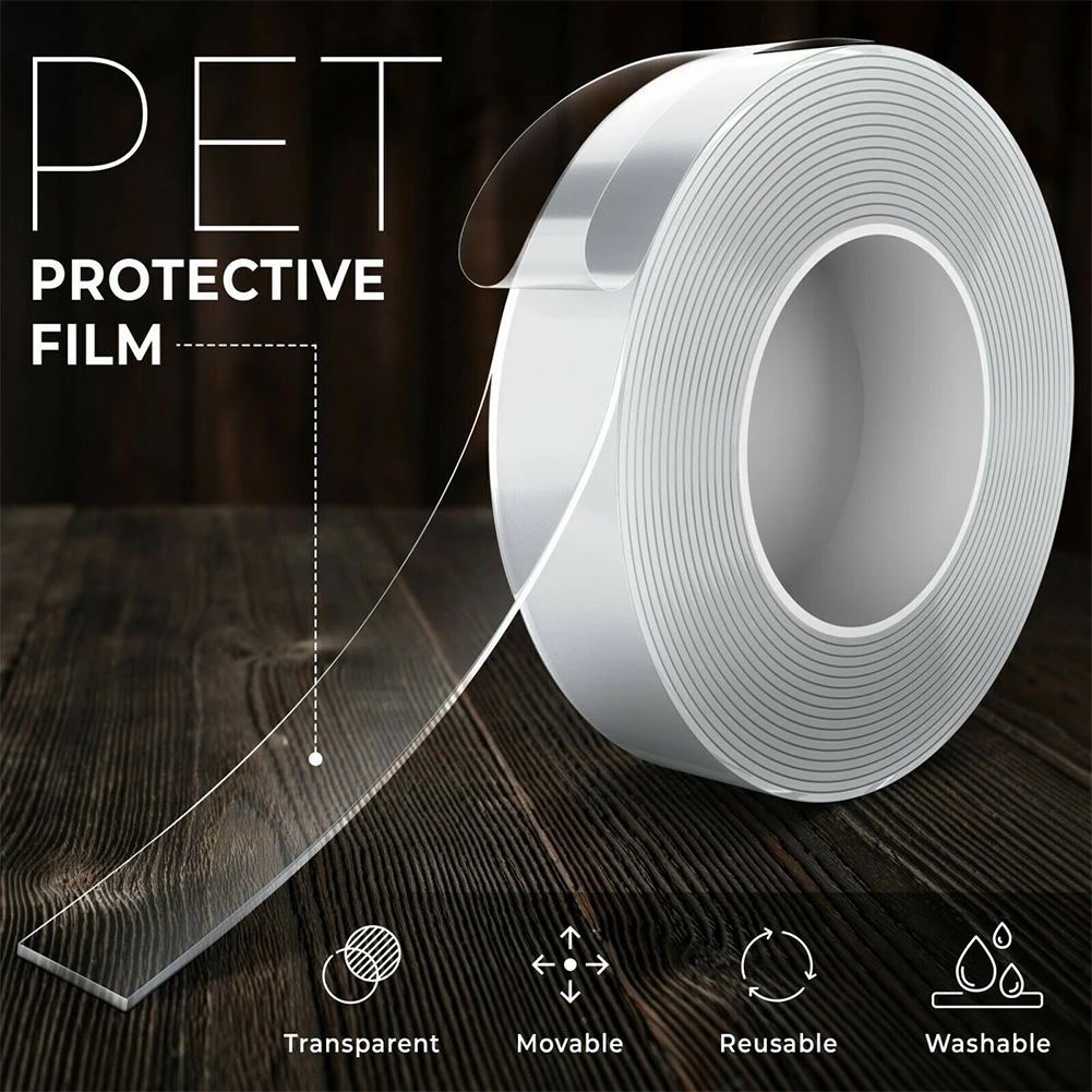 Nano Transparent Double Sided Adhesive Waterproof Tape Reusable Wall Sticker Home Supplies Kitchen Accessories Heat Resistant
Nano Transparent Double Sided Adhesive Waterproof Tape Reusable Wall Sticker Home Supplies Kitchen Accessories Heat Resistant