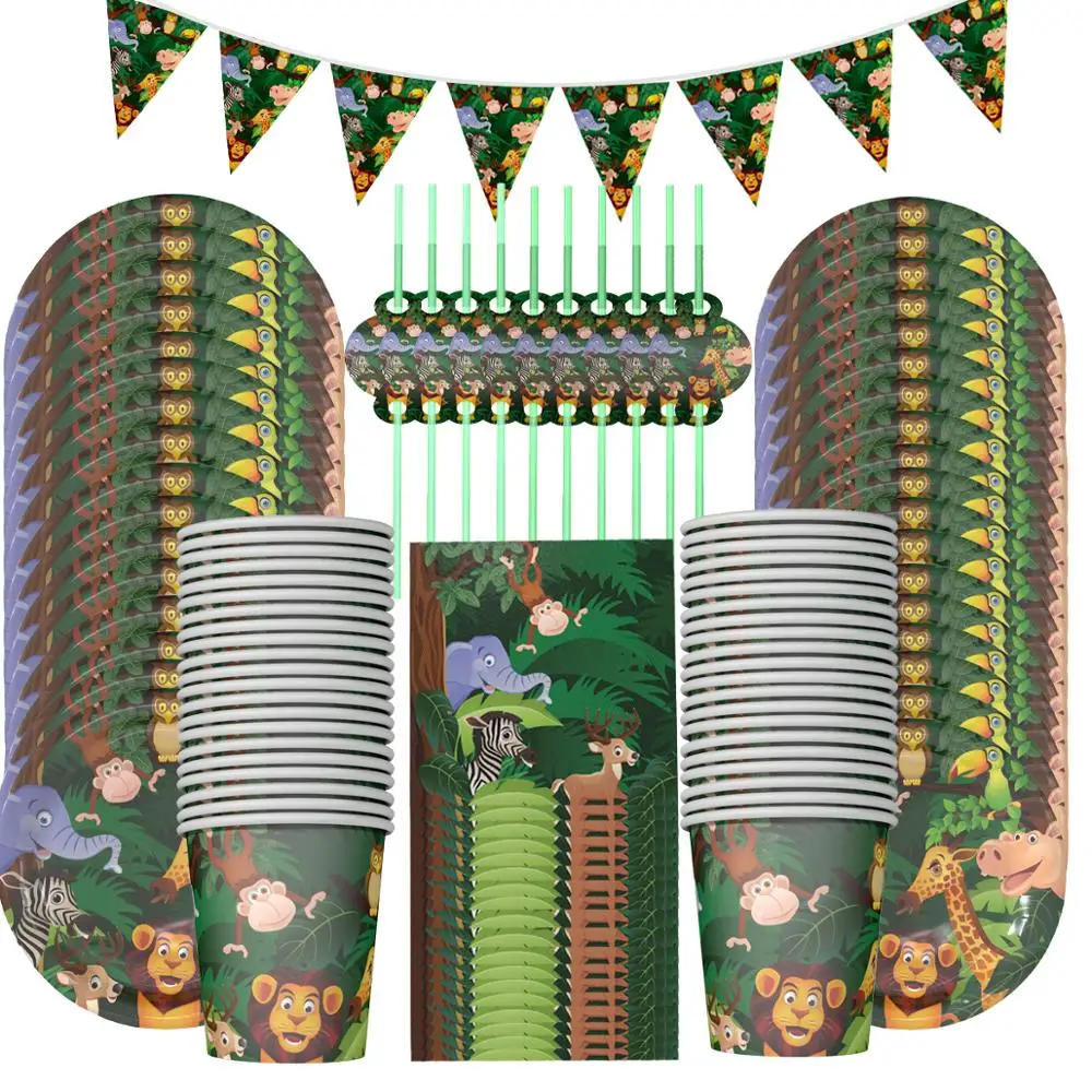 Jungle Animal Party Disposable Tableware Plates Jungle Safari Party Supplies 1st Birthday Party Decoration Kids Baby Shower
Jungle Animal Party Disposable Tableware Plates Jungle Safari Party Supplies 1st Birthday Party Decoration Kids Baby Shower