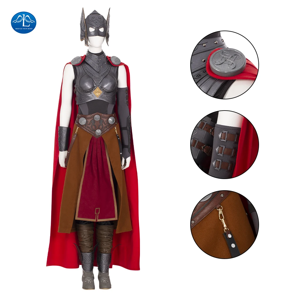 Superhero Lady Thor Cosplay Costume Jane Foster Outfits Women Armor Suit Full Set Halloween Costumes Whih Top Pants Vest Cloak
Superhero Lady Thor Cosplay Costume Jane Foster Outfits Women Armor Suit Full Set Halloween Costumes Whih Top Pants Vest Cloak