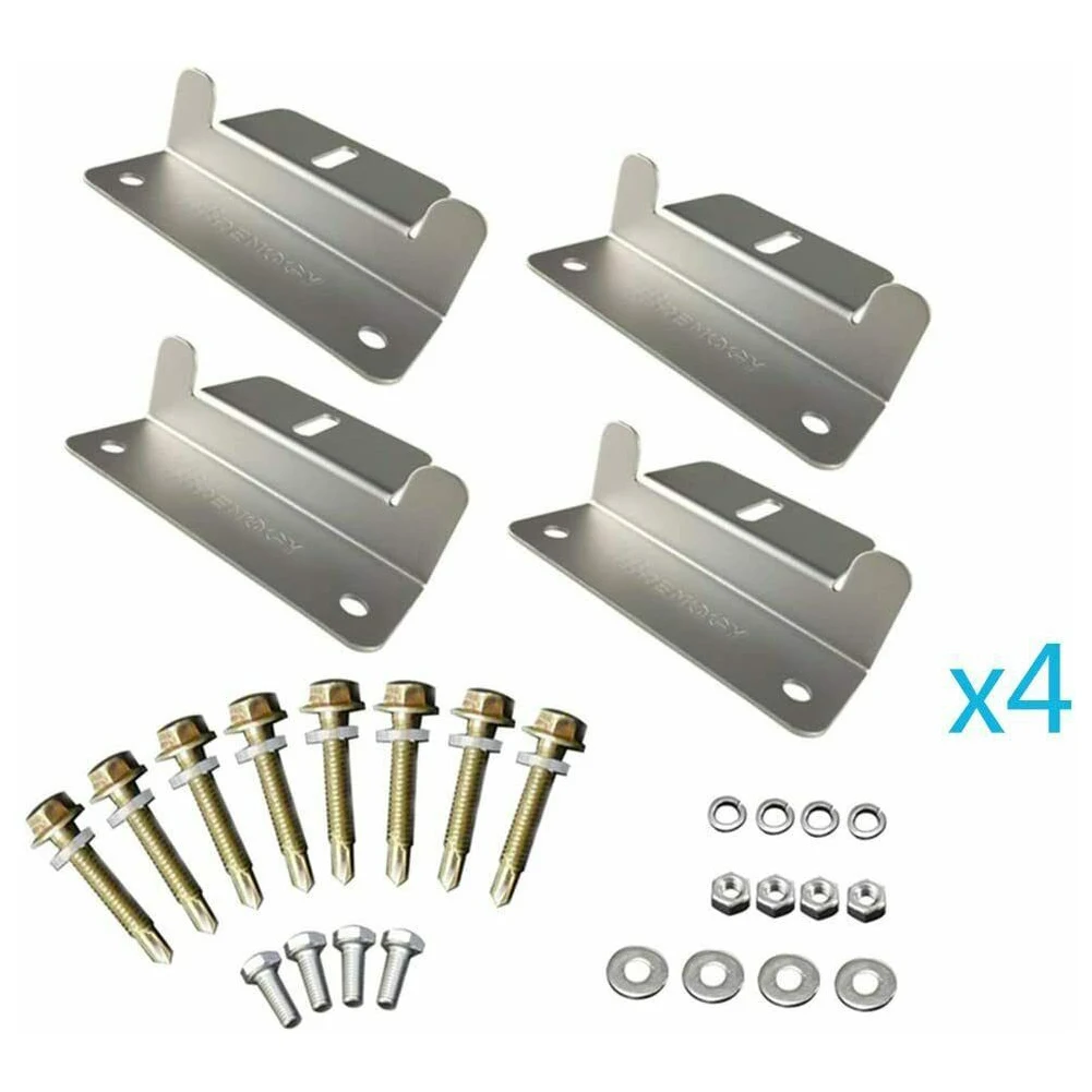 4 Pieces Aluminium Alloy Photovoltaic Panel Z Shape Holder RV Solar Panel Mounting Bracket With Nuts Bolts Set Accessories
4 Pieces Aluminium Alloy Photovoltaic Panel Z Shape Holder RV Solar Panel Mounting Bracket With Nuts Bolts Set Accessories