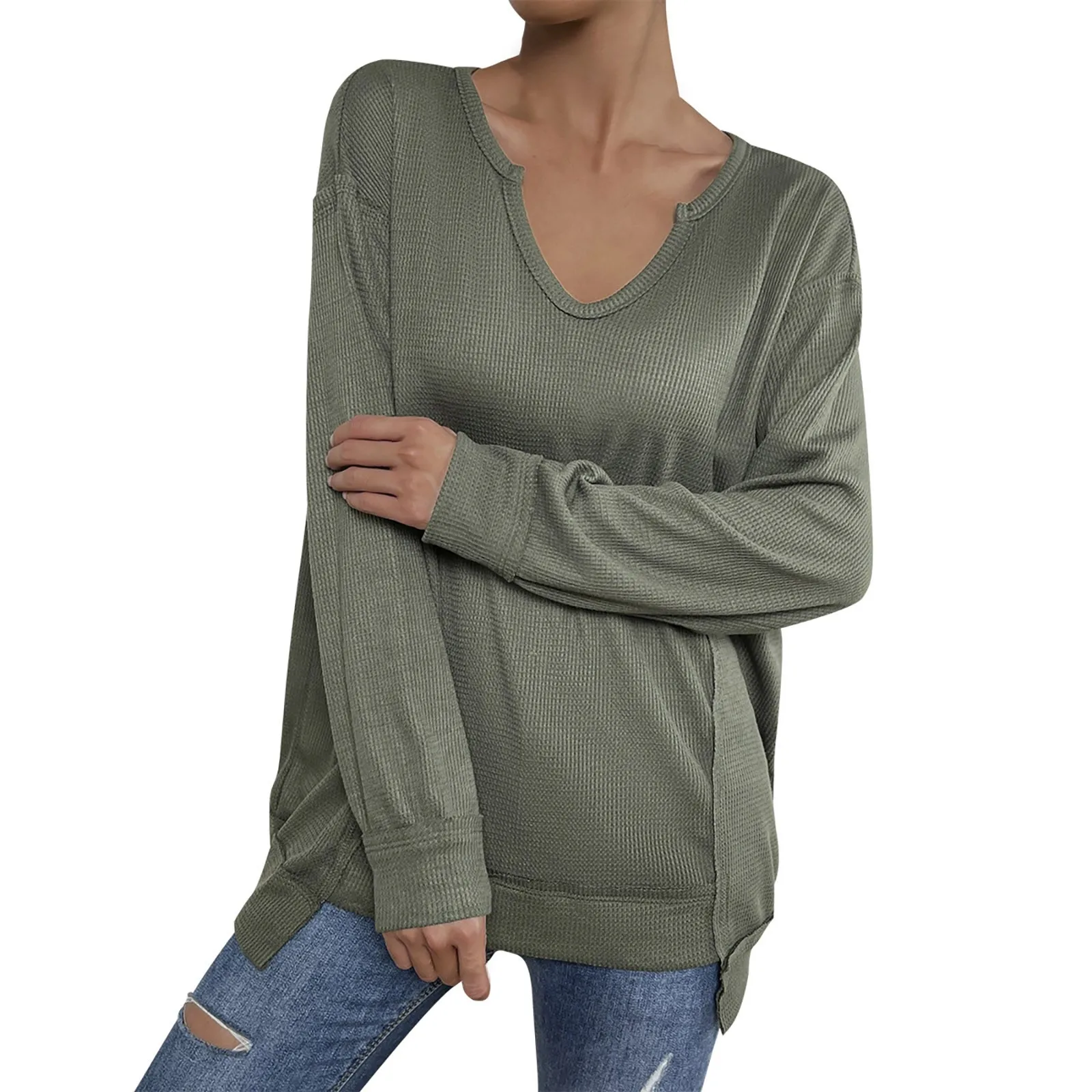 Women's Solid Color Top Casual Long Sleeved Knit Pullover Sweater Light Weight Womens Sweater
Women's Solid Color Top Casual Long Sleeved Knit Pullover Sweater Light Weight Womens Sweater