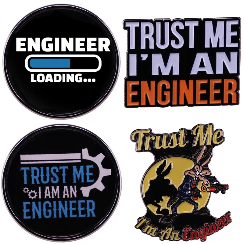 

Trust Me I'm an Engineer Machine Engine Enamel Pin Brooch Metal Badges Lapel Pins Brooches for Backpacks Jewelry Accessories