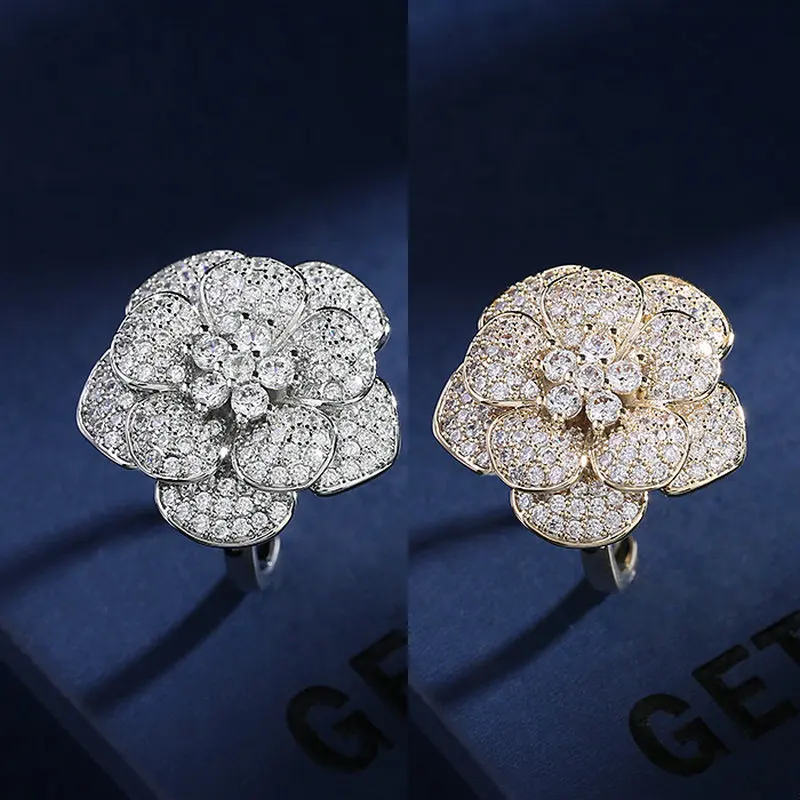 1pc Full-jewelled Rose Flower Finger Ring Elegant Lurxury Handmade Fashion Jewelry for Woman Gift
1pc Full-jewelled Rose Flower Finger Ring Elegant Lurxury Handmade Fashion Jewelry for Woman Gift