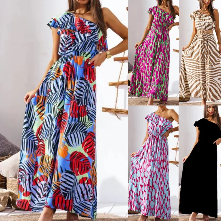 2022 Summer New Printing Women's Clothing Vintage Floral National Style Sleeveless One Shoulder Party Dress
2022 Summer New Printing Women's Clothing Vintage Floral National Style Sleeveless One Shoulder Party Dress