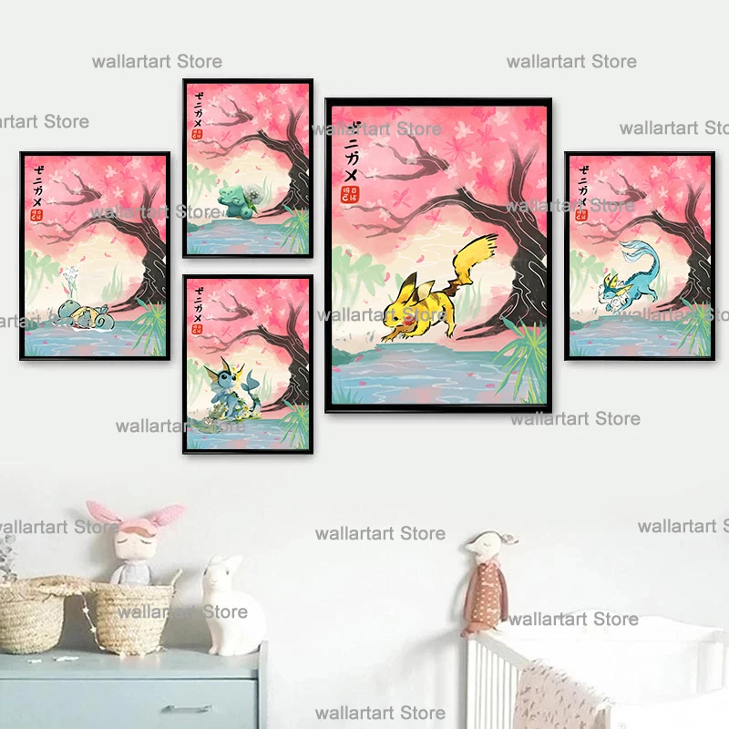 Pokemon Pikachu Squirtle Posters Japanese Anime Canvas Painting Living Room Decor Wall Art Prints Home Decor Mural Picture
Pokemon Pikachu Squirtle Posters Japanese Anime Canvas Painting Living Room Decor Wall Art Prints Home Decor Mural Picture