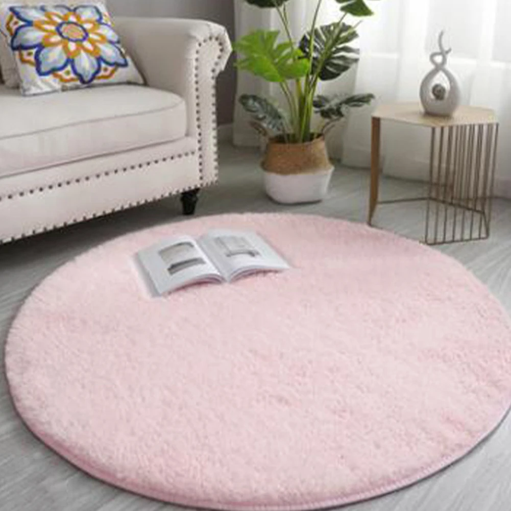 

Fluffy Rug Carpet Large Living Room Long Hair Bedroom Tie-dye Blended Decoration Durable High Velvet Plush Round