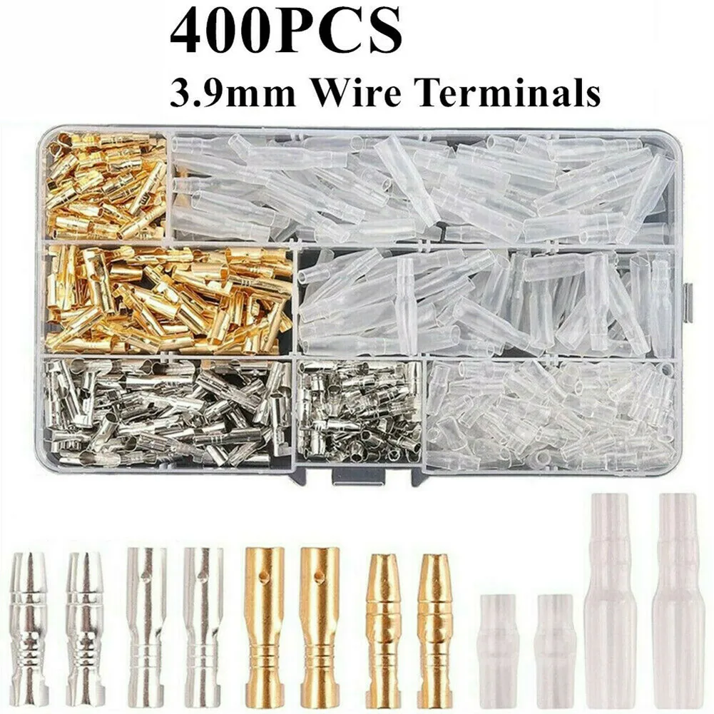 400 Pcs Motorcycle Harness Loom Bullet Connector Brass 3.9mm Electrical Male / Female Bullet Connector With Insulation Cover
400 Pcs Motorcycle Harness Loom Bullet Connector Brass 3.9mm Electrical Male / Female Bullet Connector With Insulation Cover