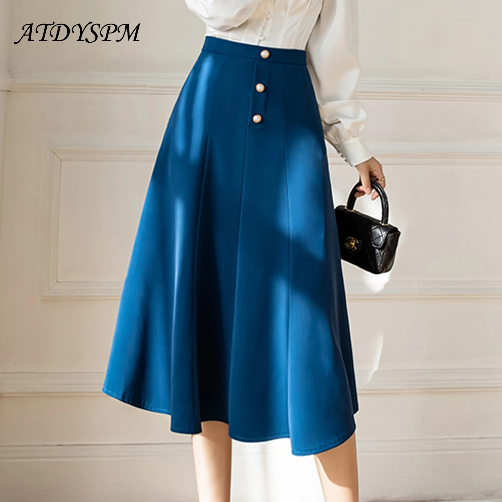 Elegant Office Lady High Waist A-Line Skirts Women 2022 New Korean Fashion Solid Midi Skirts Simple Casual Pleated Skirts
Elegant Office Lady High Waist A-Line Skirts Women 2022 New Korean Fashion Solid Midi Skirts Simple Casual Pleated Skirts