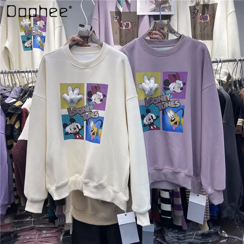 2022 Winter New Hoodies Women's Korean-Style Round Neck Loose Long Sleeves Cartoon Printing Plus Velvet Warm Sweatshirt Female
2022 Winter New Hoodies Women's Korean-Style Round Neck Loose Long Sleeves Cartoon Printing Plus Velvet Warm Sweatshirt Female