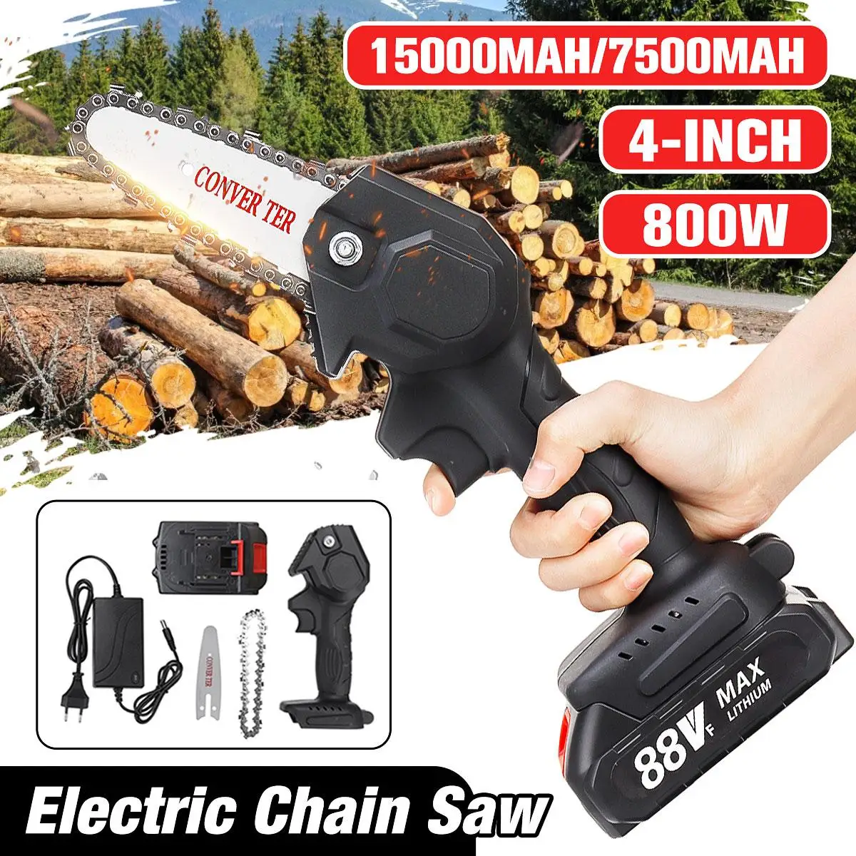 4 inch Portable Electric Pruning Saw Rechargeable Electric Saws Woodworking One-handed Electric Saw Garden Logging Mini Chain
4 inch Portable Electric Pruning Saw Rechargeable Electric Saws Woodworking One-handed Electric Saw Garden Logging Mini Chain
