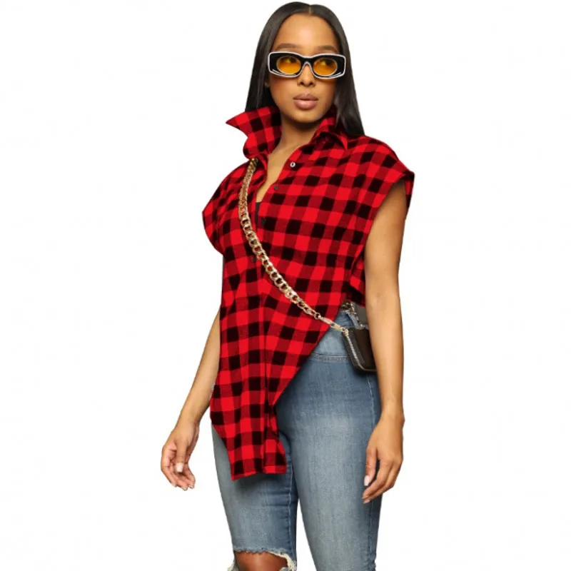 Блузка Женская Асимметричная, однобортный Топ без рукавов, модная рубашка в клетку с принтом, туника, Y2K, лето 2022
Блузка Женская Асимметричная, однобортный Топ без рукавов, модная рубашка в клетку с принтом, туника, Y2K, лето 2022
