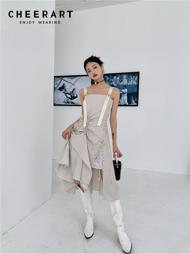 CHEERART High Fashion Bandage Asymmetrical Suspender Dress Women 2022 Backless Long Designer Dress Summer 2022 Clothing
CHEERART High Fashion Bandage Asymmetrical Suspender Dress Women 2022 Backless Long Designer Dress Summer 2022 Clothing