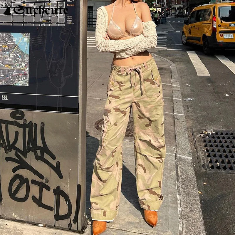 SUCHCUTE 100% Cotton Camouflage Y2K Streetwear Low Rise Baggy Cargo Jeans Women Pocket Grunge Wide Pants Denim Vintage New Jeans
SUCHCUTE 100% Cotton Camouflage Y2K Streetwear Low Rise Baggy Cargo Jeans Women Pocket Grunge Wide Pants Denim Vintage New Jeans