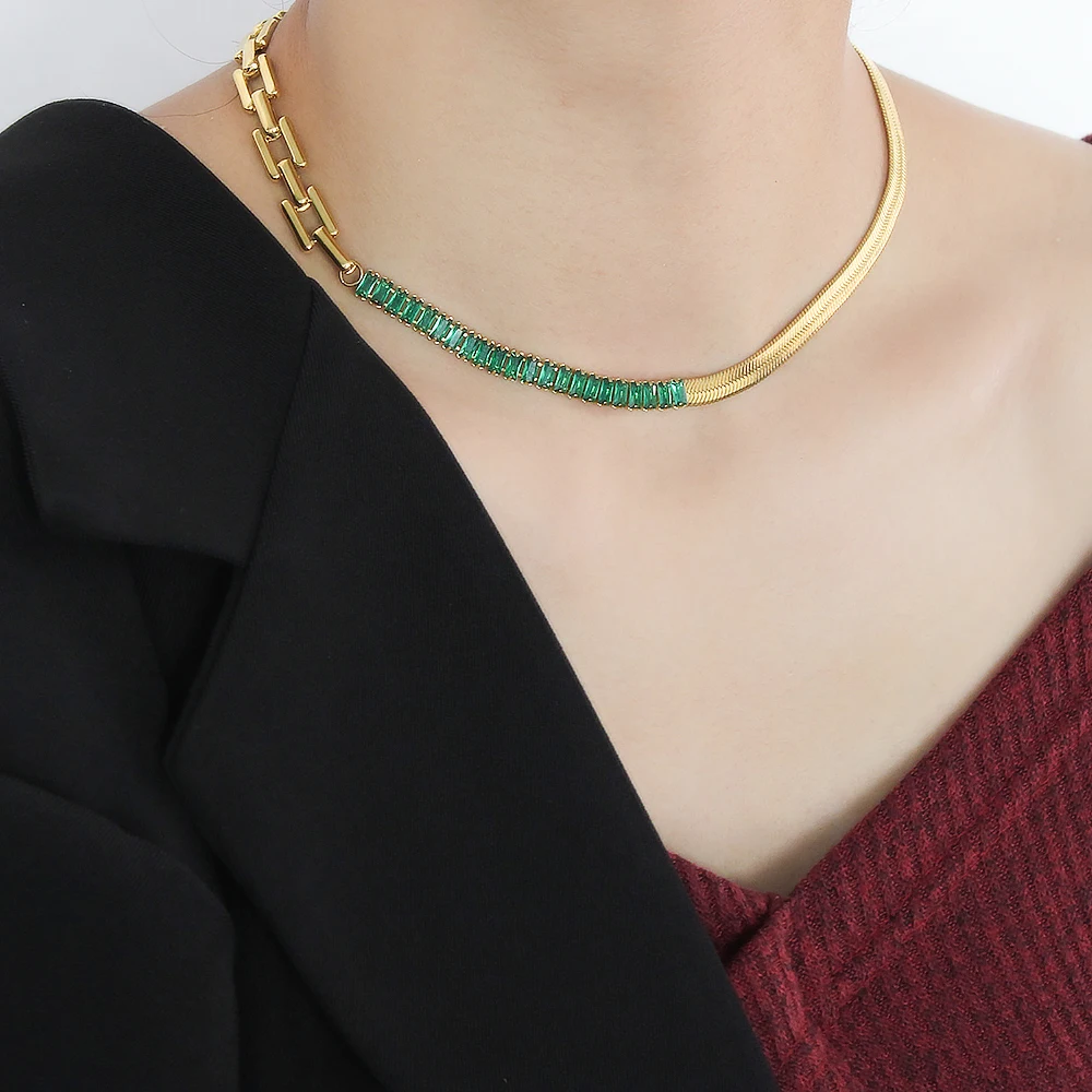 Stainless Steel Handmade Chain Necklace AAA White Zircon Inlaid Collar Jewelry Creative Snake Choker for Women Men
Stainless Steel Handmade Chain Necklace AAA White Zircon Inlaid Collar Jewelry Creative Snake Choker for Women Men