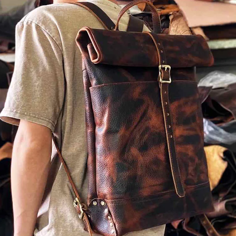 Vintage Men's Backpacks to Reproduce All feng ma pi Leather Vintage Leather Backpack
Vintage Men's Backpacks to Reproduce All feng ma pi Leather Vintage Leather Backpack