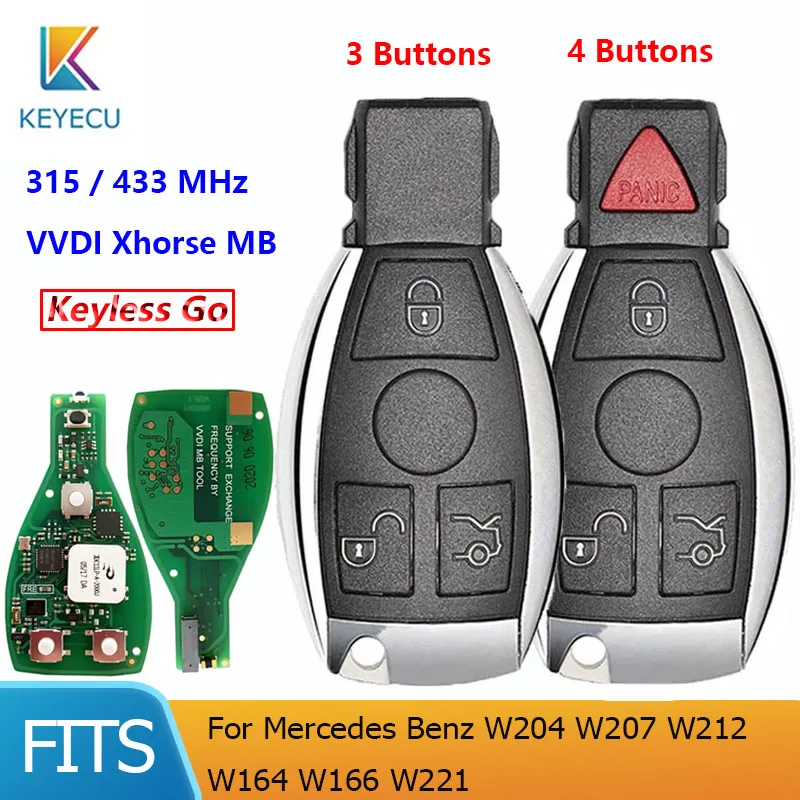 KEYECU for Mercedes Benz W204 W207 W212 W164 W166 W221 - 3/4 Buttons - 315/433MHz Xhorse MB FBS3 BGA Keyless go Smart Remote Key
KEYECU for Mercedes Benz W204 W207 W212 W164 W166 W221 - 3/4 Buttons - 315/433MHz Xhorse MB FBS3 BGA Keyless go Smart Remote Key