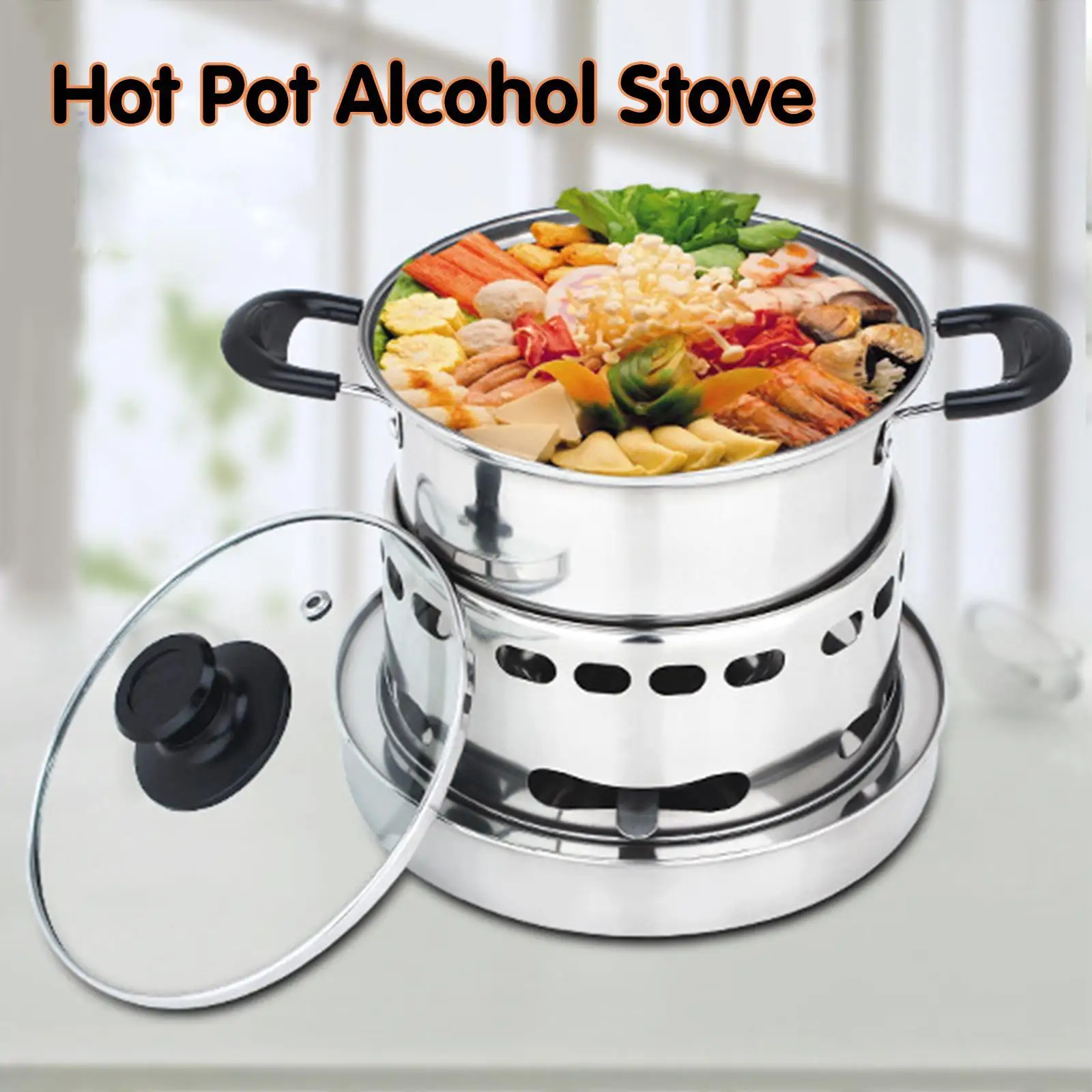 Household Stainless Steel Hot Pot Alcohol Stove Outdoor Portable Handle Camping Burner Food Heating Container Dry Pot Cooker
Household Stainless Steel Hot Pot Alcohol Stove Outdoor Portable Handle Camping Burner Food Heating Container Dry Pot Cooker