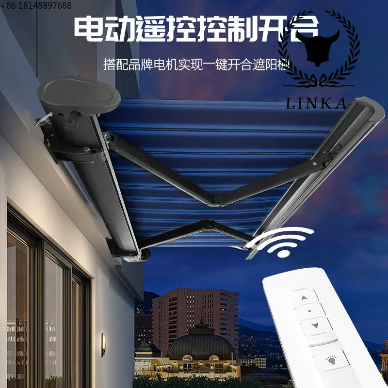 Full-box electric awning telescopic canopy villa automatic remote control folding outdoor balcony door installation 
Full-box electric awning telescopic canopy villa automatic remote control folding outdoor balcony door installation