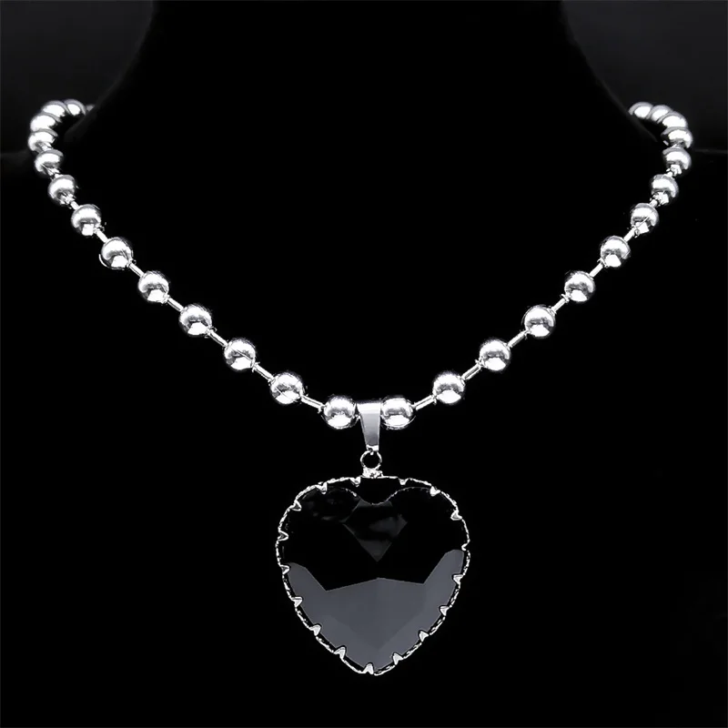 Kpop Punk Glass Love Black Heart Necklace for Women Stainless Steel Clavicle Chain Choker Goth Heart Necklace Party Jewelry NP31
Kpop Punk Glass Love Black Heart Necklace for Women Stainless Steel Clavicle Chain Choker Goth Heart Necklace Party Jewelry NP31