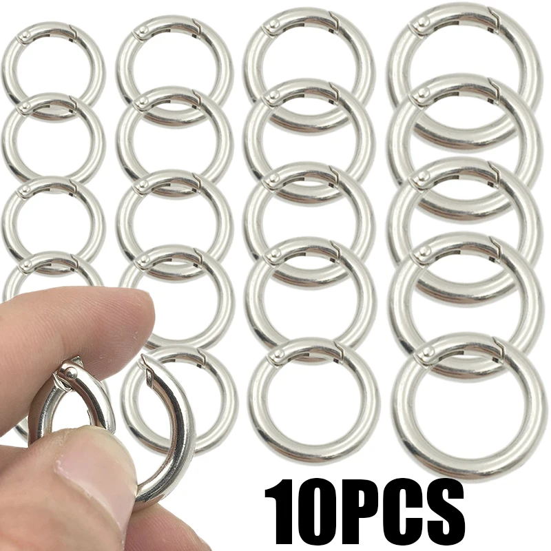 10pcs Metal O Ring Spring Clasps for DIY Jewelry Openable Round Carabiner Keychain Bag Clips Hook Dog Chain Buckles Connector
10pcs Metal O Ring Spring Clasps for DIY Jewelry Openable Round Carabiner Keychain Bag Clips Hook Dog Chain Buckles Connector