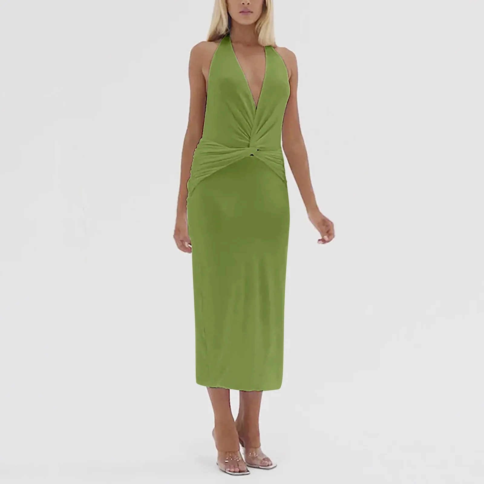 Women's Dreses Fashion Solid Color Hand Knitted Halter Sleeveless Backless Bodycon Sundress 2023 Autumn Elegant Party Dress
Women's Dreses Fashion Solid Color Hand Knitted Halter Sleeveless Backless Bodycon Sundress 2023 Autumn Elegant Party Dress