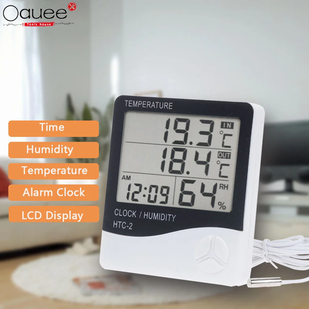 LCD Digital Temperature Humidity Meter Home Indoor Outdoor Electronic Thermometer Hygrometer Weather Station With Alarm Clock
LCD Digital Temperature Humidity Meter Home Indoor Outdoor Electronic Thermometer Hygrometer Weather Station With Alarm Clock