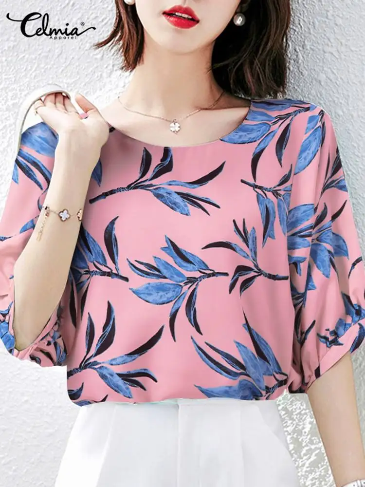 Casual Office Lady Tops 2022 Celmia Women Half Sleeve Blouse Elegant Floral Print Round Neck Shirt Summer Fashion Loose Blusas
Casual Office Lady Tops 2022 Celmia Women Half Sleeve Blouse Elegant Floral Print Round Neck Shirt Summer Fashion Loose Blusas