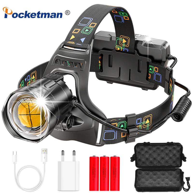 Brightest XHP100 LED 2500M Long Range Lighting Headlamp 18650 Rechargeable Headlight Outdoor Waterproof Head Lamp Head Torch 
Brightest XHP100 LED 2500M Long Range Lighting Headlamp 18650 Rechargeable Headlight Outdoor Waterproof Head Lamp Head Torch
