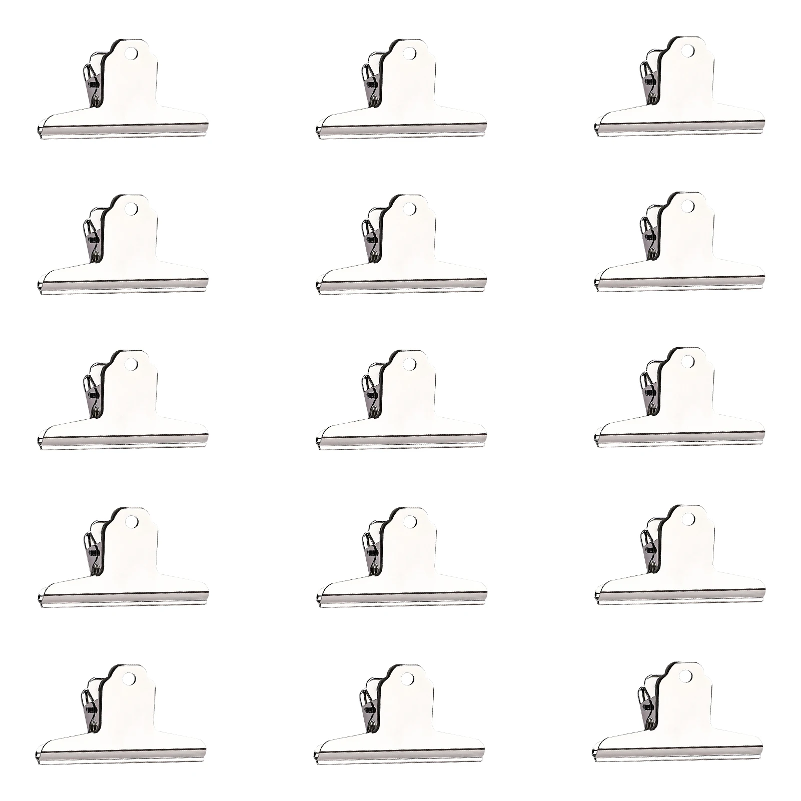

15pcs 120mm Silver Tone Home Office Document Stainless Steel Solid Large Metal Practical Portable Binding Supplies Binder Clips