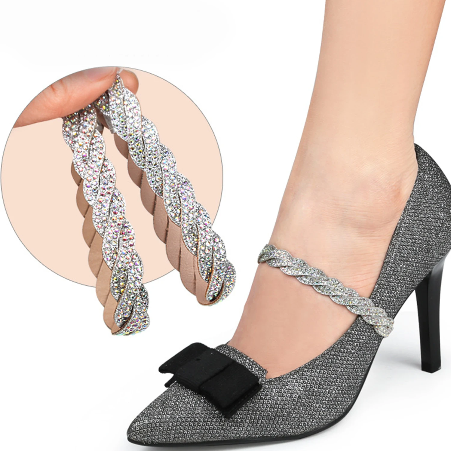 1 Pair Fashion Elegant Bling Shoelaces For High Heels Women Adjustable Shoe Belt Instep Fixation Loose Anti-skid Shoe Straps
1 Pair Fashion Elegant Bling Shoelaces For High Heels Women Adjustable Shoe Belt Instep Fixation Loose Anti-skid Shoe Straps