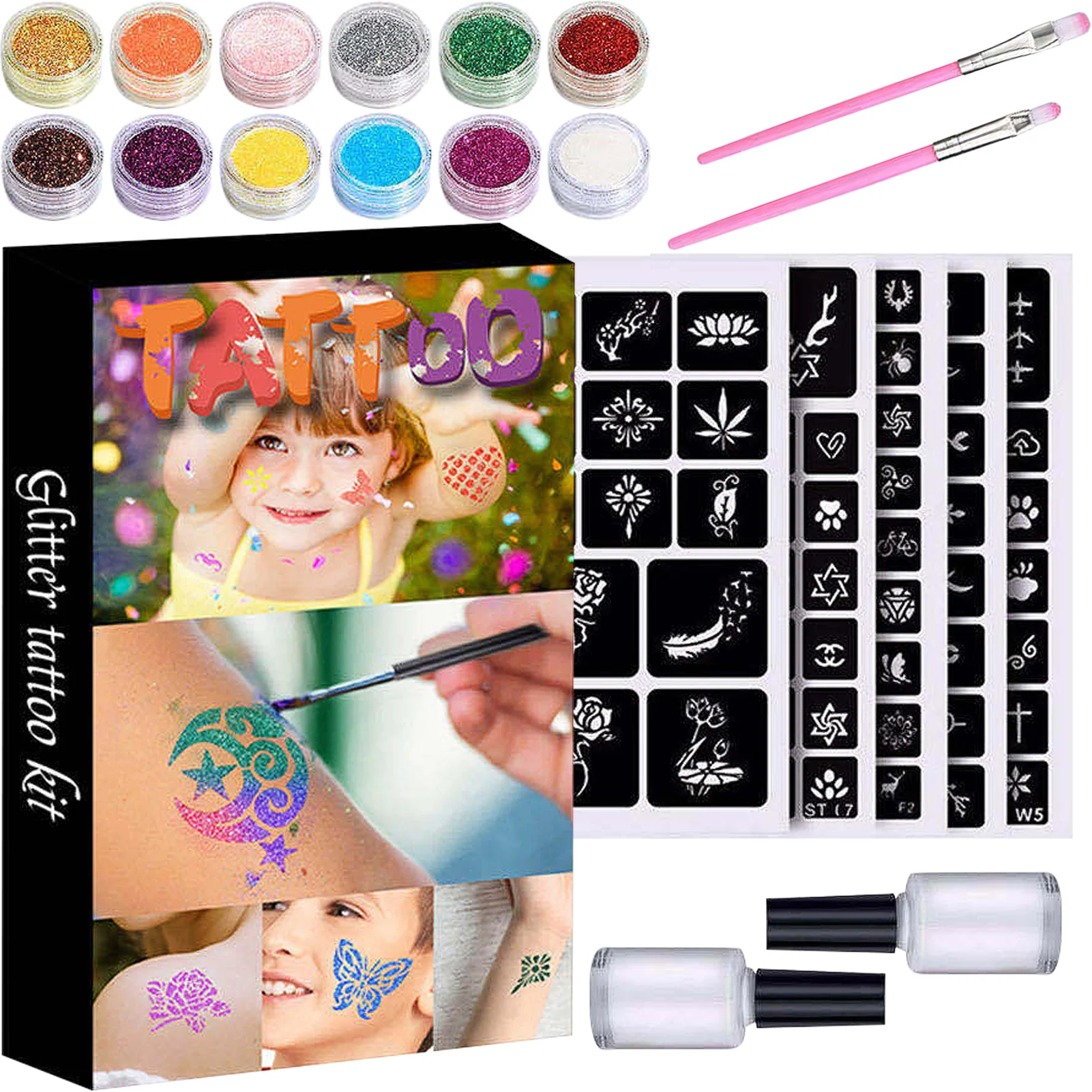 Tatto Kit For Kids Temporary Glitter Tattos Kit For Kids Easy To Use 5 Tatto Stencils 2 Brushes For Kids Teens Adults
Tatto Kit For Kids Temporary Glitter Tattos Kit For Kids Easy To Use 5 Tatto Stencils 2 Brushes For Kids Teens Adults