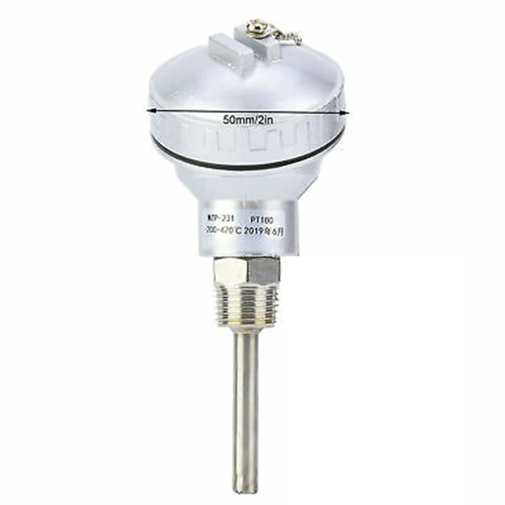 RTD PT100 Temperature Sensor Probe 50mm-400mm 1/2\\\" NPT Thread Thermocouple Terminal Head Protective Tube -200~420°C Sensors
RTD PT100 Temperature Sensor Probe 50mm-400mm 1/2\\\" NPT Thread Thermocouple Terminal Head Protective Tube -200~420°C Sensors