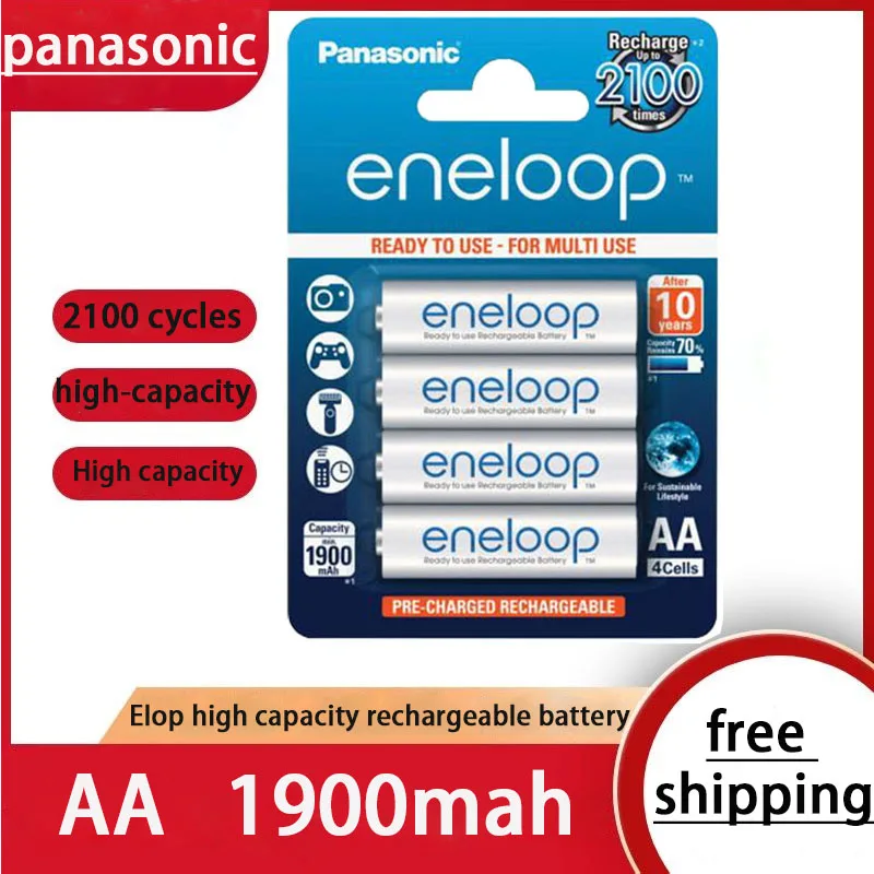 

New Panasonic Eneloop 2100mAh AA 1.2V NI-MH Rechargeable Batteries For Electric Toys Flashlight Camera Pre-Charged Battery