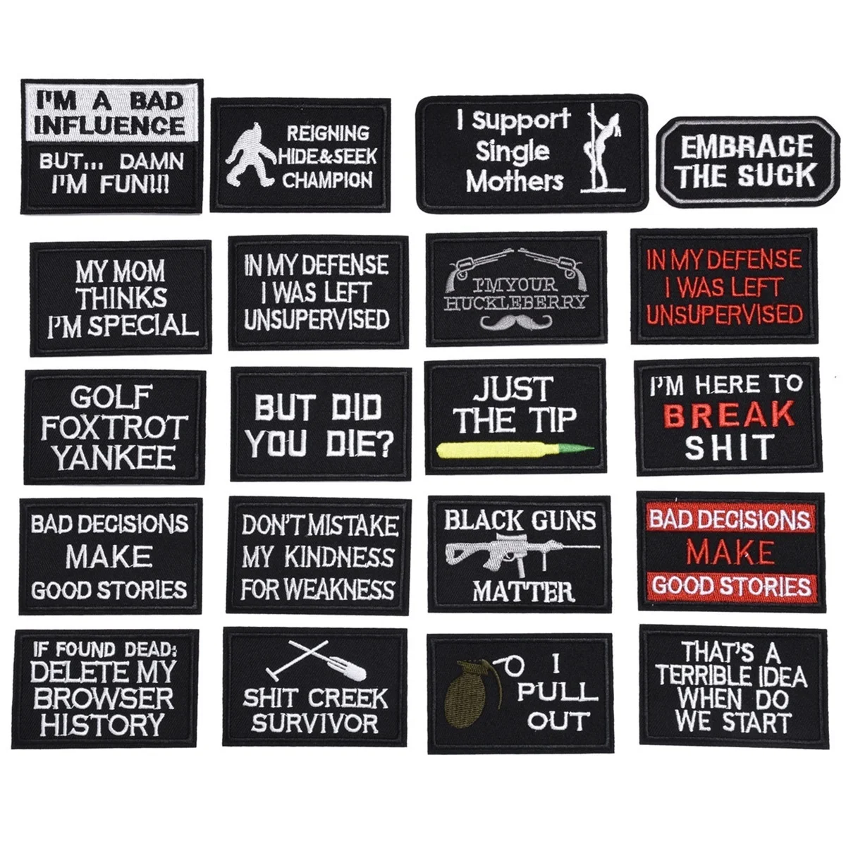 5Pcs/lot Tactical Morale Slogans Army Military Badge Labels Ironing Embroidered Stickers DIY Hat Backpack Clothes Applique decor
5Pcs/lot Tactical Morale Slogans Army Military Badge Labels Ironing Embroidered Stickers DIY Hat Backpack Clothes Applique decor