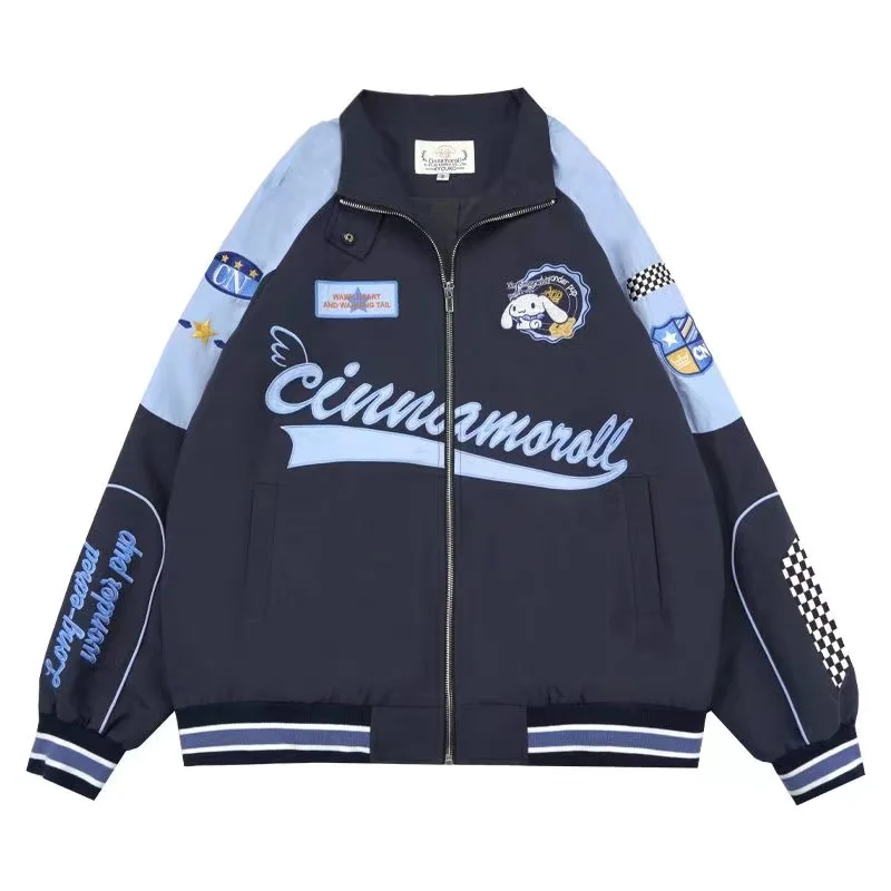 Sanrio Cinnamoroll Biker Kawaii Пробивка мультфильм, женская зимняя Свободная куртка, брюки, женская одежда, подарки
Sanrio Cinnamoroll Biker Kawaii Пробивка мультфильм, женская зимняя Свободная куртка, брюки, женская одежда, подарки