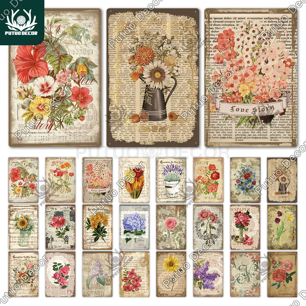 Putuo Decor Flower Vintage Plaque Metal Tin Sign Retro Wall Art Posters Garden Living Room Club Iron Painting Plates
Putuo Decor Flower Vintage Plaque Metal Tin Sign Retro Wall Art Posters Garden Living Room Club Iron Painting Plates