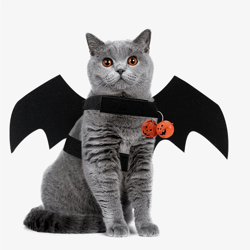 

Pumpkin Bell Bat Wings Halloween Cosplay Costume for Cat Dog Pet Accessories Funny Harness Props Cute Chest Strap Clothes Kitten