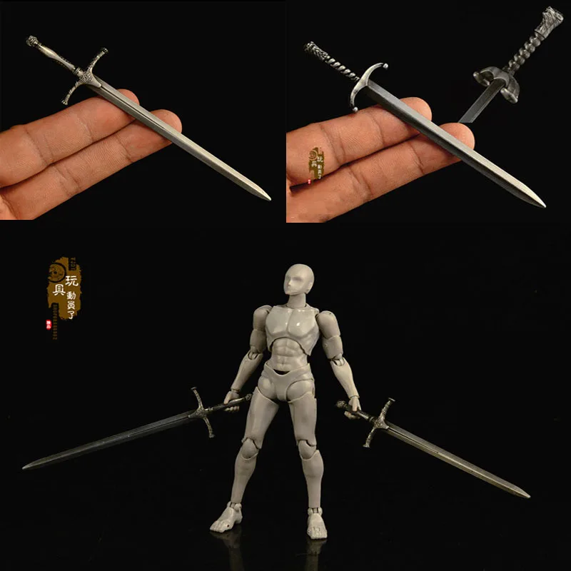 

1/12 Scale Soldier Warrior Weapon Model Western Sword For 6" Knight Action Figure Body Toy Model