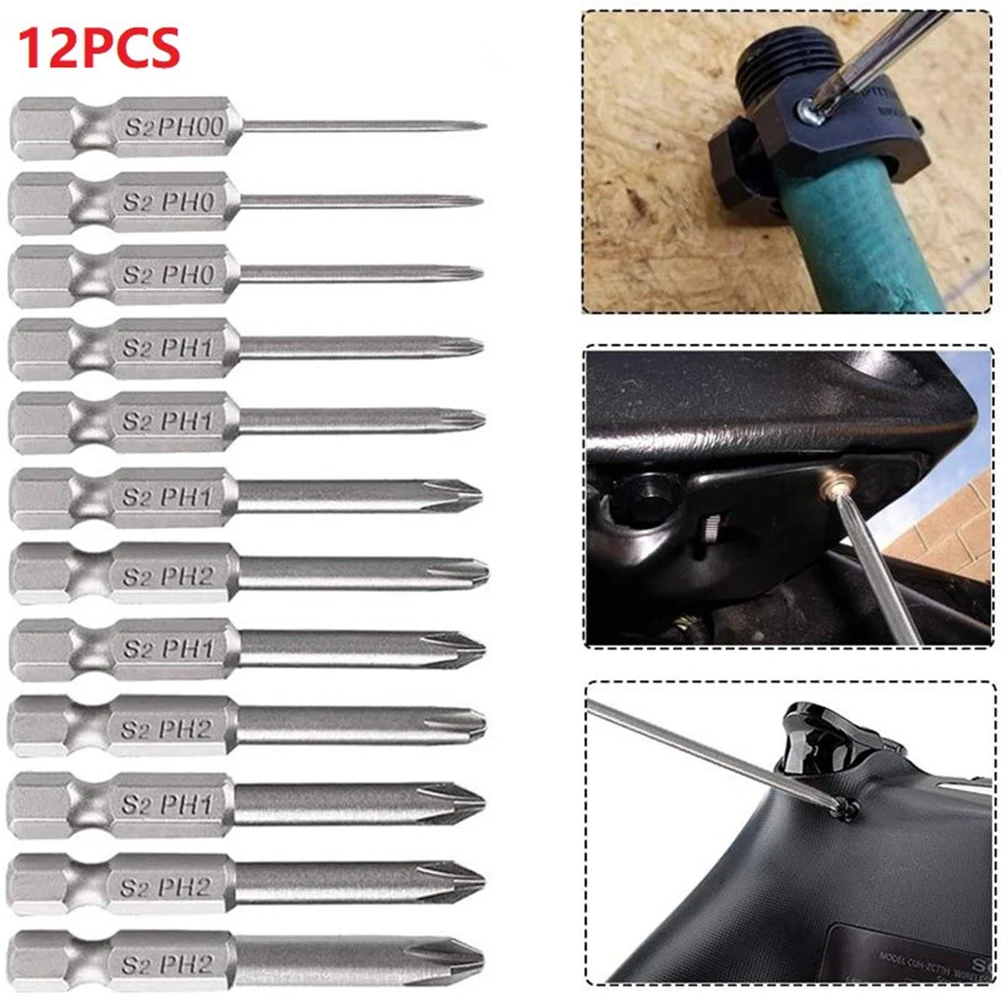 12Pcs 50mm 1/4 Inch Hex Shank Magnetic S2 Alloy Steel PH Cross Screwdriver Bits PH00 PH1 PH2 For Electric Screwdrivers
12Pcs 50mm 1/4 Inch Hex Shank Magnetic S2 Alloy Steel PH Cross Screwdriver Bits PH00 PH1 PH2 For Electric Screwdrivers