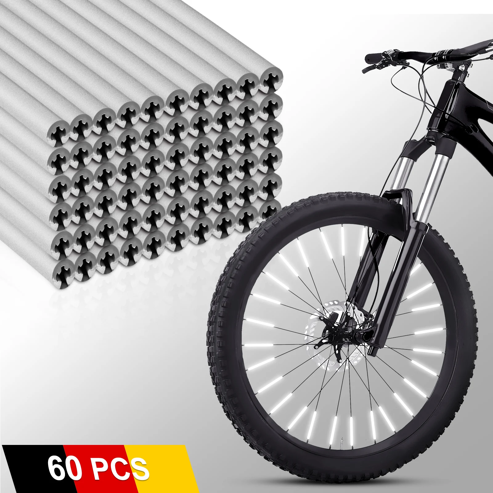 60Pcs Bike Wheel Spokes Reflective Sticker Tube Warning Safety Light DIY Cycling Reflection Thicken 80mm Bicycle Reflexion Bar
60Pcs Bike Wheel Spokes Reflective Sticker Tube Warning Safety Light DIY Cycling Reflection Thicken 80mm Bicycle Reflexion Bar